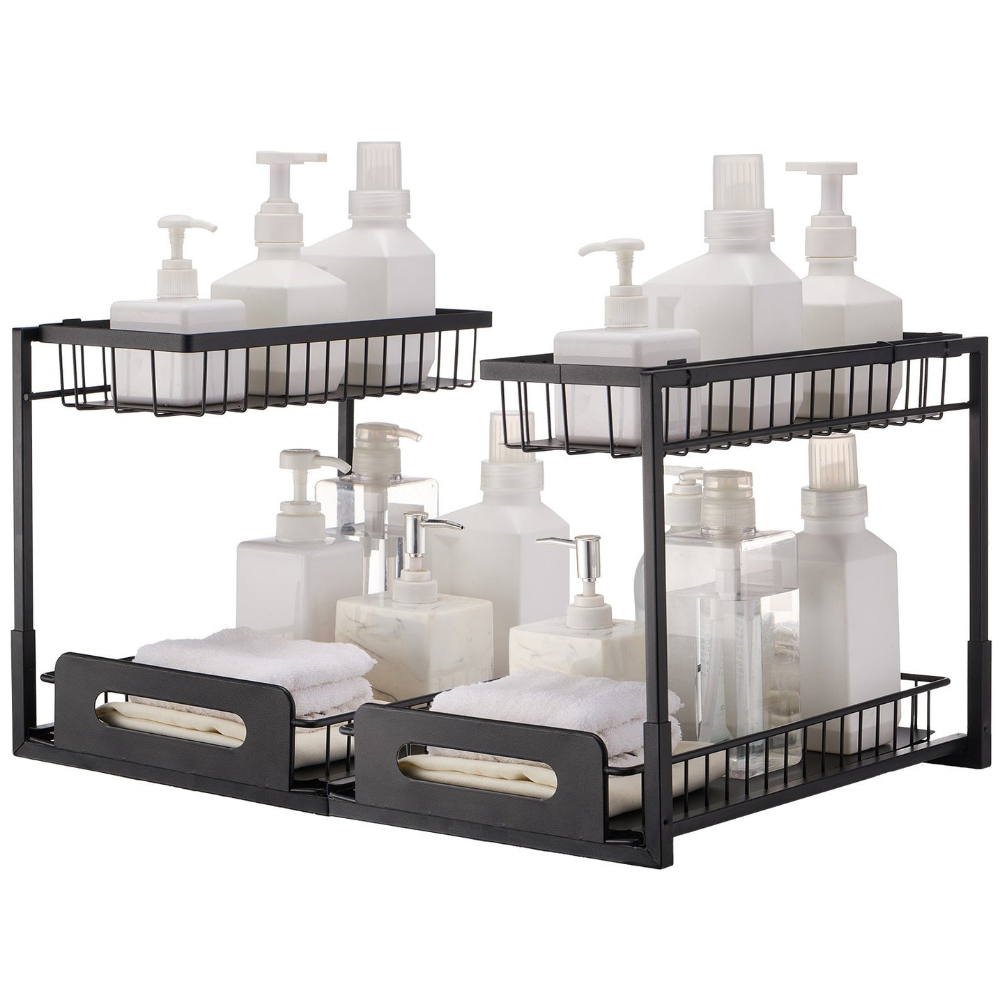 2-Tier Under Sink Organizer- Pull Out Storage Rack
