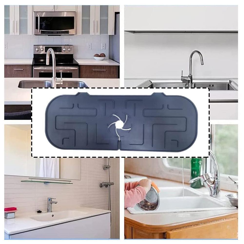 Silicone Faucet Splash Guard Guard Mat- Absorbent Sink Protector