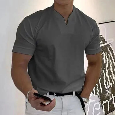 Men's Polo T-Shirts Short Sleeve V-Neck Tops