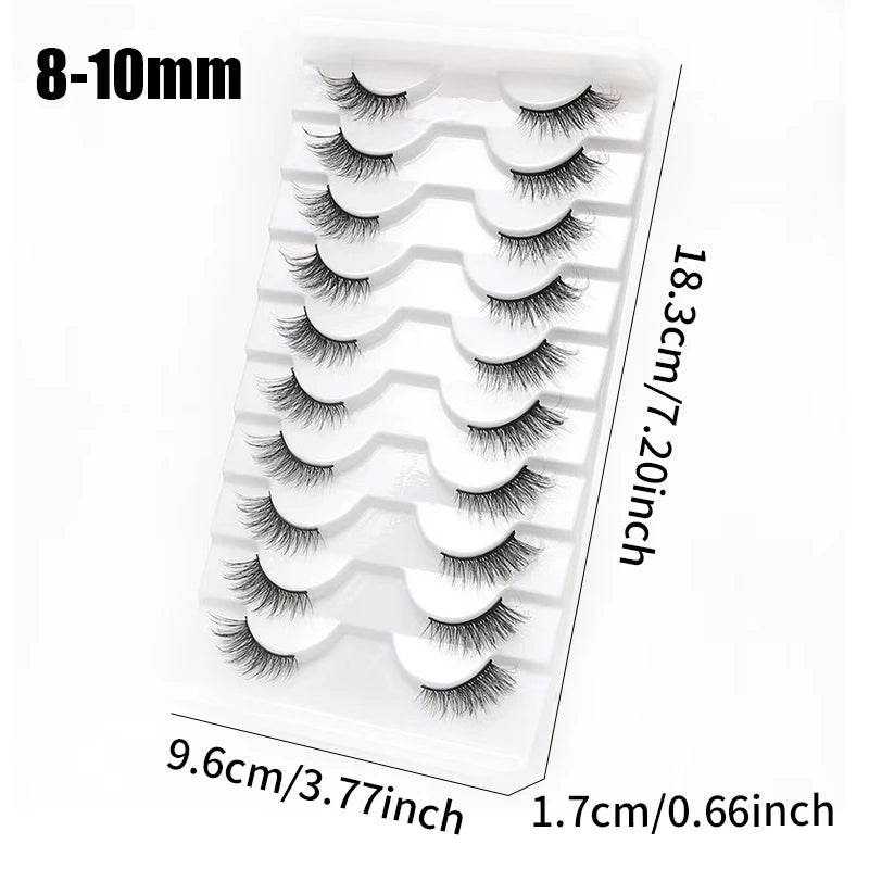 10pairs Half Natural Mink Fluffy False Eyelashes