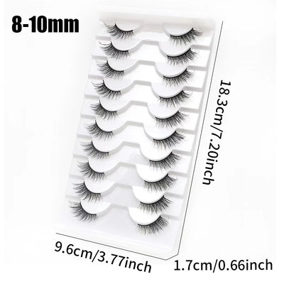 10pairs Half Natural Mink Fluffy False Eyelashes