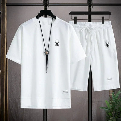 Summer Men's Fashion Tracksuit  Short Sleeve T Shirts+Shorts Sets