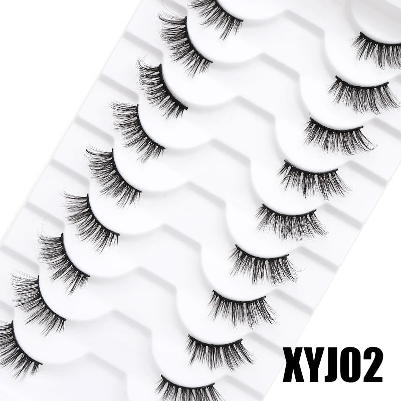 10pairs Half Natural Mink Fluffy False Eyelashes