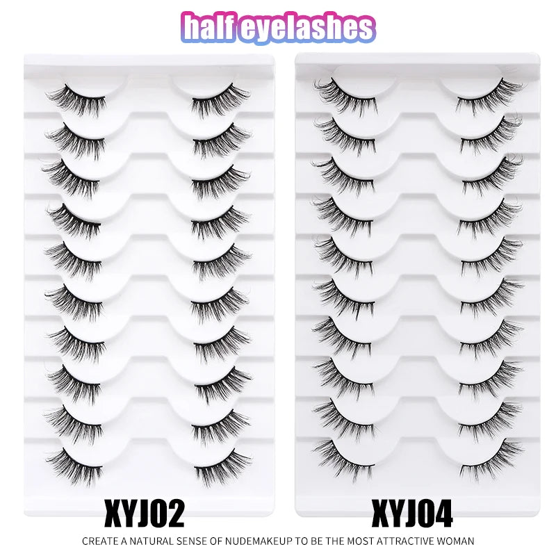 10pairs Half Natural Mink Fluffy False Eyelashes