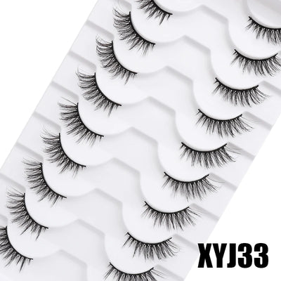 10pairs Half Natural Mink Fluffy False Eyelashes