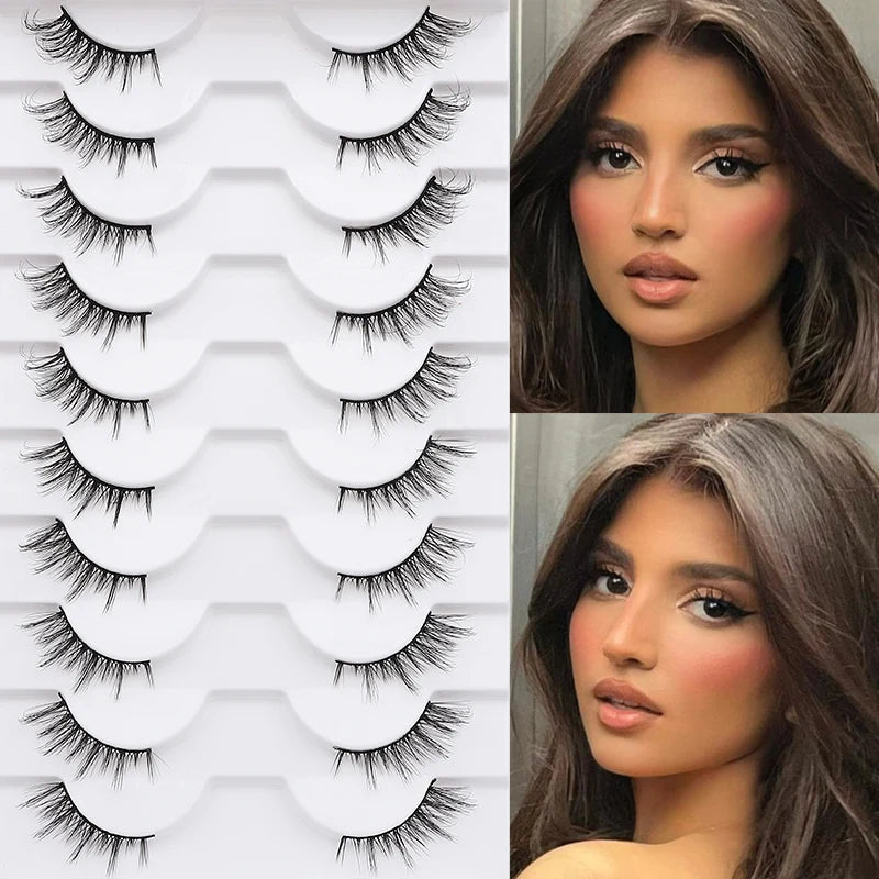 10pairs Half Natural Mink Fluffy False Eyelashes