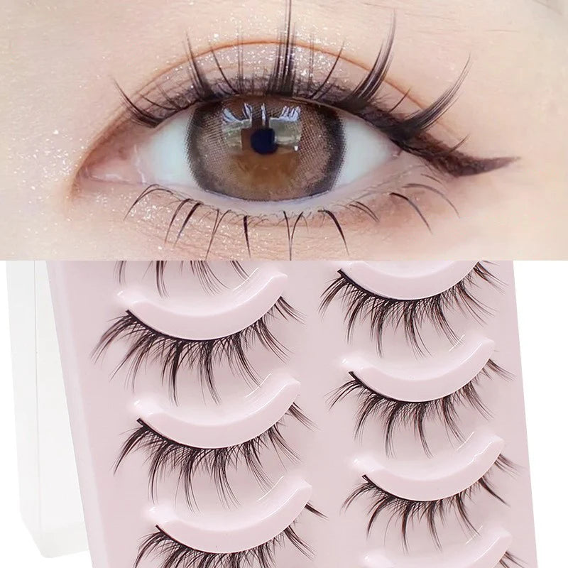 5 Pairs Clear Band Anime Natural Eyelashes