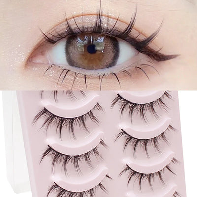 5 Pairs Clear Band Anime Natural Eyelashes