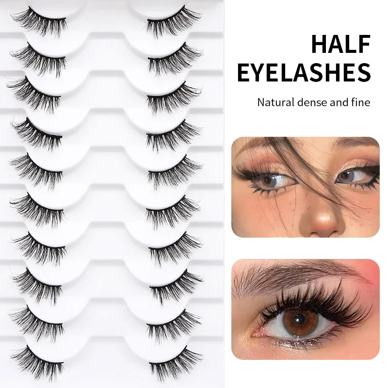 10pairs Half Natural Mink Fluffy False Eyelashes