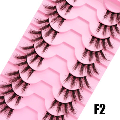 10pairs Half Natural Mink Fluffy False Eyelashes