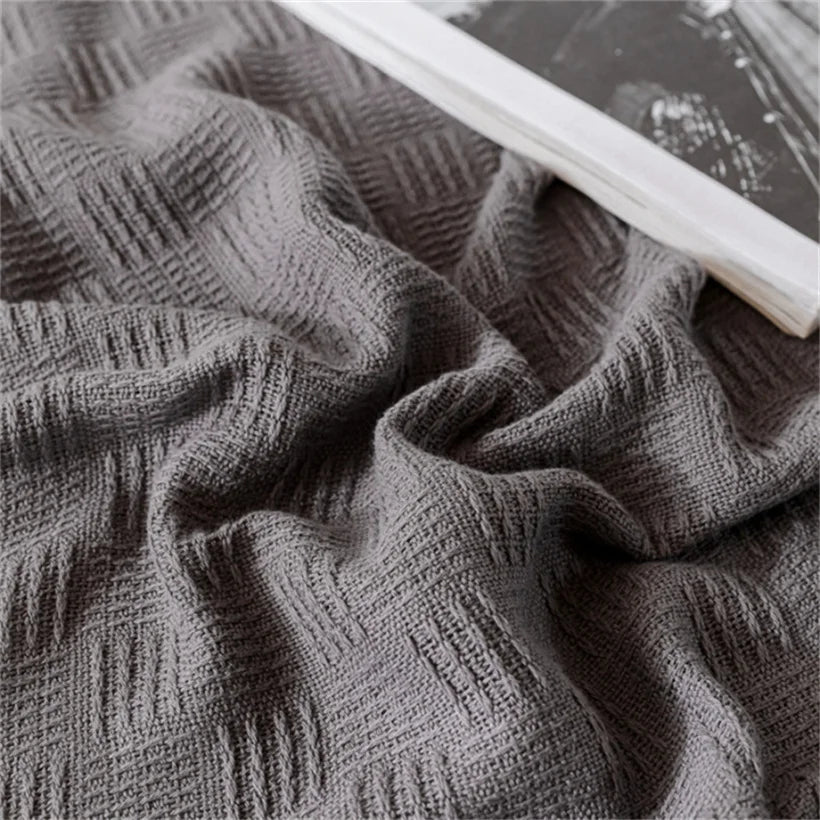 Soft Cozy 100% Cotton Throw Blanket Wide 100cm/150cm/180cm/200cm