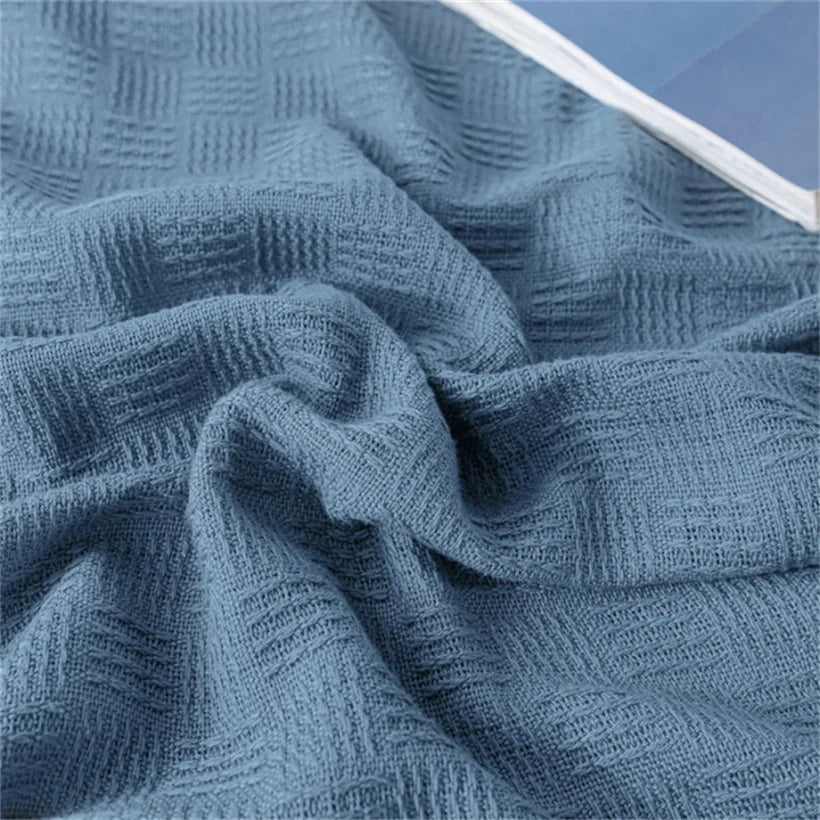 Soft Cozy 100% Cotton Throw Blanket Wide 100cm/150cm/180cm/200cm