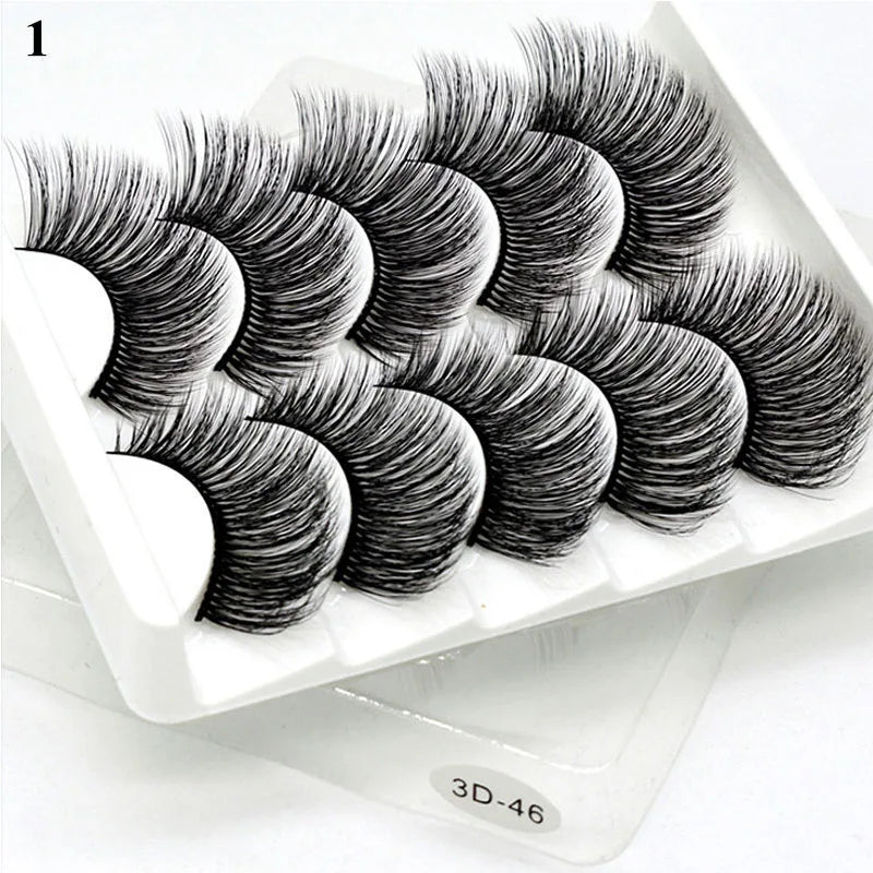 5/12/20Pairs Mink Fluffy Soft Wispy Eyelashes