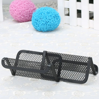 1pc Metal Mesh Portable Business Name Card Holder Display Stand Rack