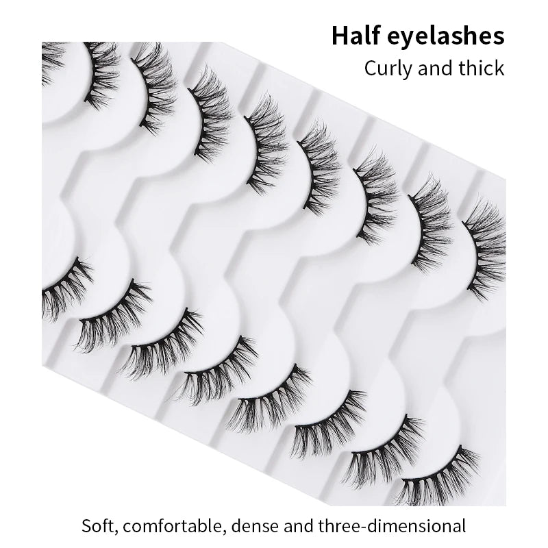 10pairs Half Natural Mink Fluffy False Eyelashes