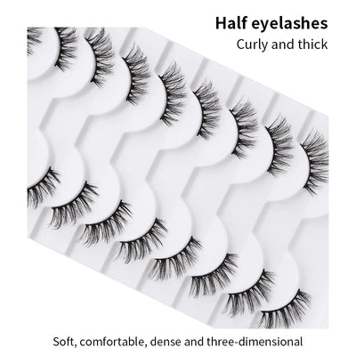 10pairs Half Natural Mink Fluffy False Eyelashes