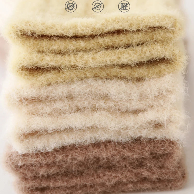 Winter New Toddler Mid Socks Newborn Baby Kids Soft Solid Velvet Yarn Socks Autumn Girls Infant Boys Cute Boneless Socks 0-8Y
