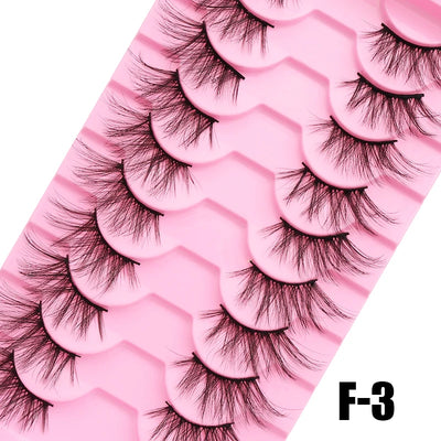 10pairs Half Natural Mink Fluffy False Eyelashes