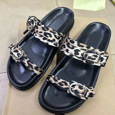 Leopard Print Platform Sandal for Woman