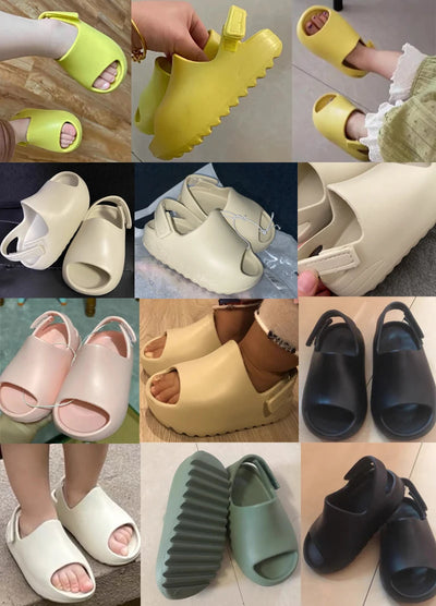 Kids Sandals Baby Toddler Adults Slip-On Fashion Boys Girls Foam Beach Summer Slides Bone Resin Children Lightweight Water Shoes