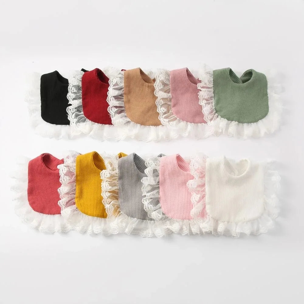 New Ruffle Style Infants Cotton Bibs