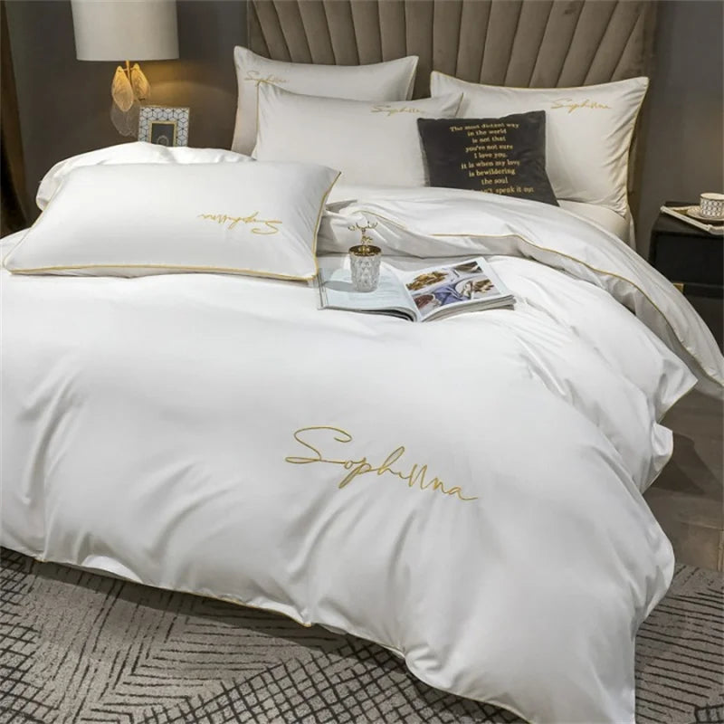 Simple High Quality Embroidered Duvet Queen 220x240 Soft Comforter Covers 150x200 No Pillowcase