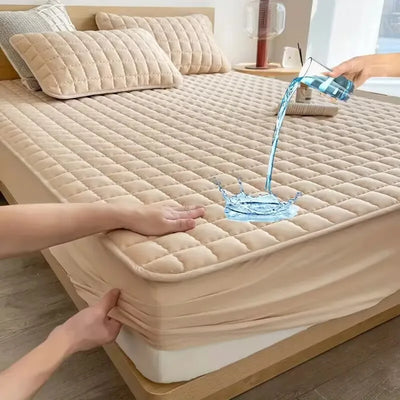 Waterproof Quilted Mattress Pad Protector Bed Cover Fitted Sheet