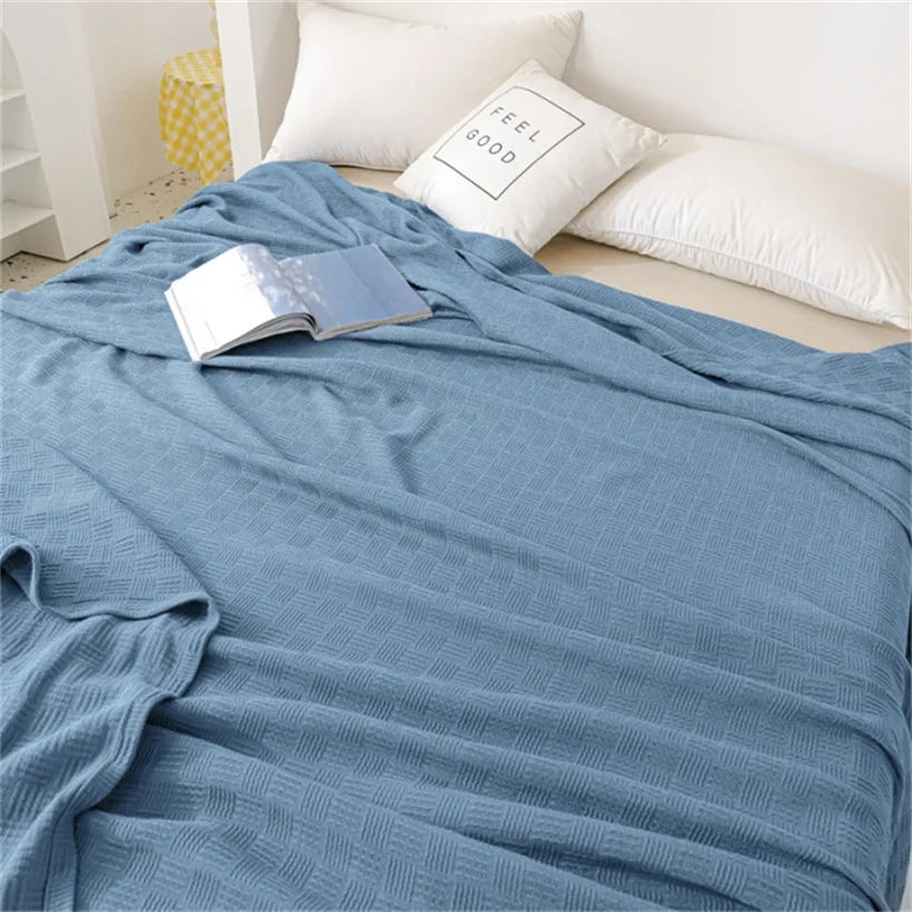 Soft Cozy 100% Cotton Throw Blanket Wide 100cm/150cm/180cm/200cm