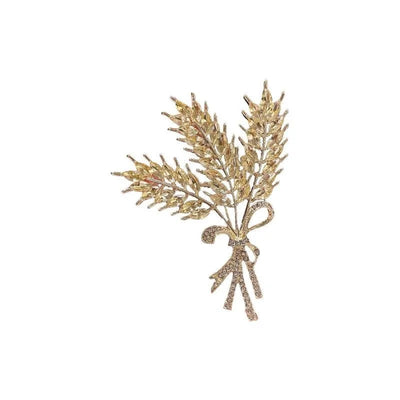 Luxury Golden Wheat Metal Brooch Jewelry  for Women