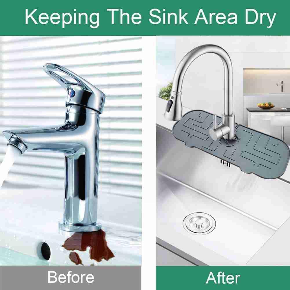 Silicone Faucet Splash Guard Guard Mat- Absorbent Sink Protector